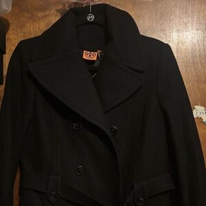 Tory Burch Black Double-Breasted Trench Coat